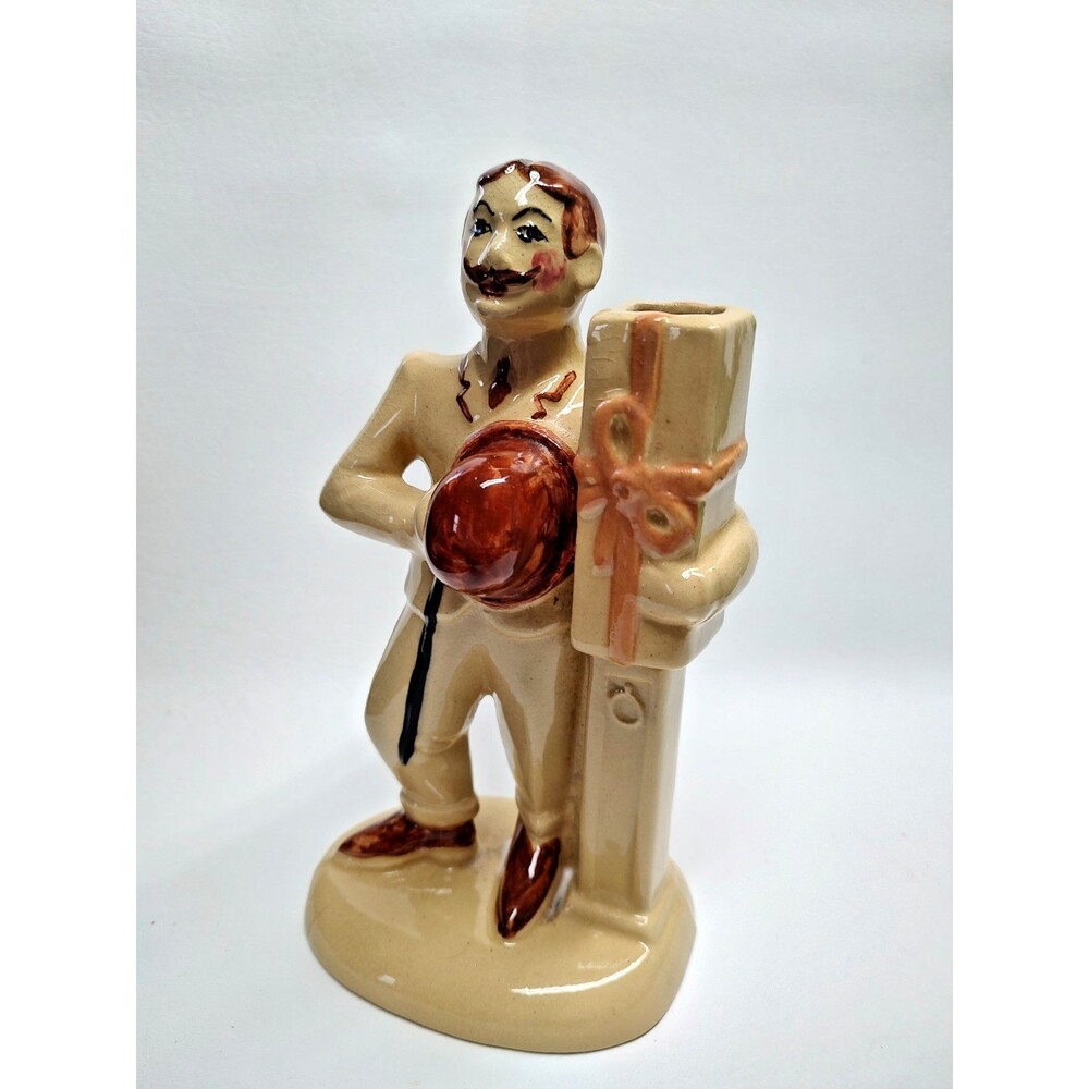 Vintage RRP Co. Roseville Ohio USA Gay 90s Barbershop Quartet Man Figurine Vase